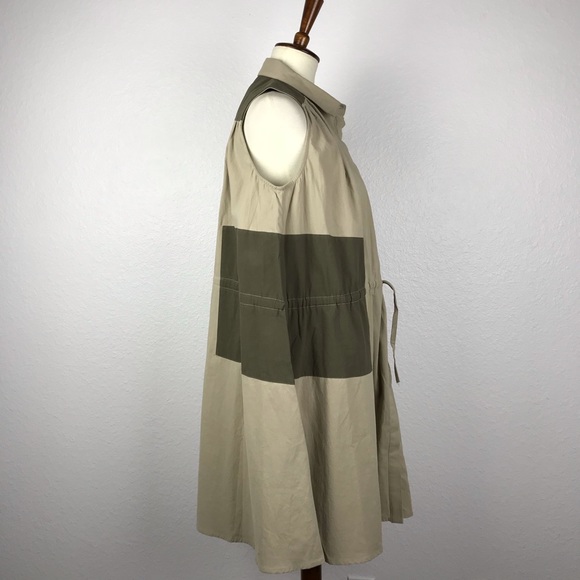 Mo:Vint Color Block Drawstring Shirt Dress D461 - Picture 5 of 8